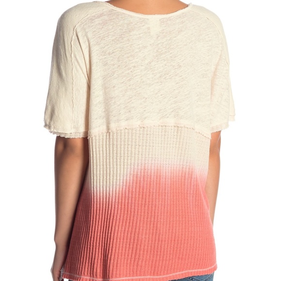 NWT Free People Sun Dial Tee coral - Picture 2 of 3